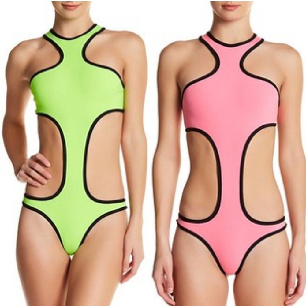 INDAH , REVERSIBLE NEOPRENE ONE-PIECE BIKINI SIZE XS / S - Picture 2 of 10